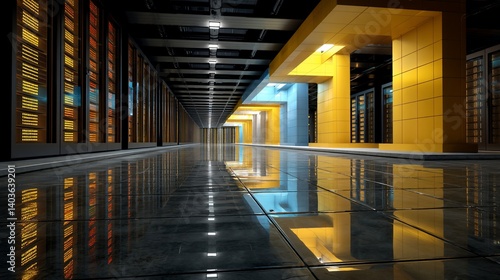 Wallpaper Mural Modern server room at night Torontodigital.ca