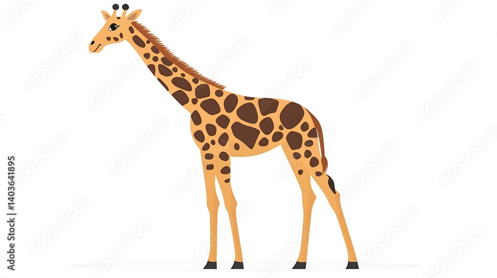 Obraz premium Giraffe standing side view photo