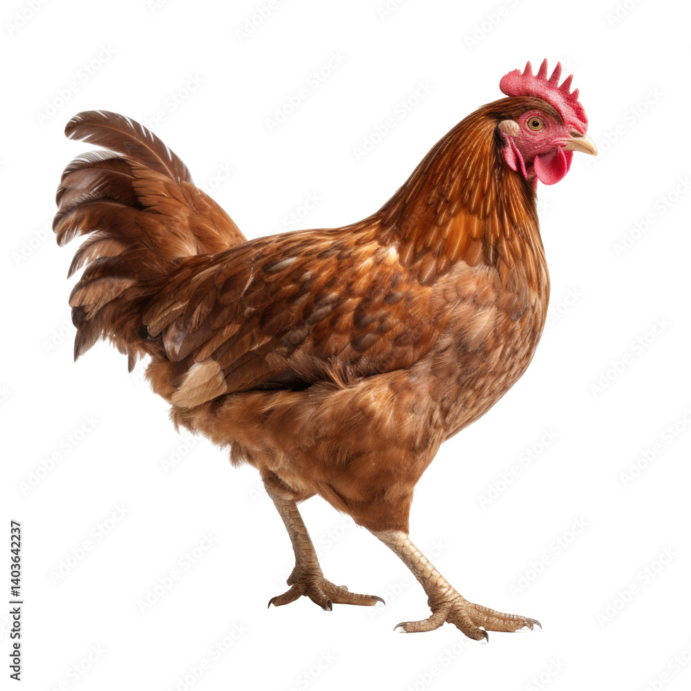 Fototapeta premium Brown Chicken Hen on transparent background