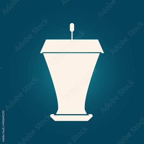 Podium trendy icon regal abstract vector illustration colorful artwork lovely design