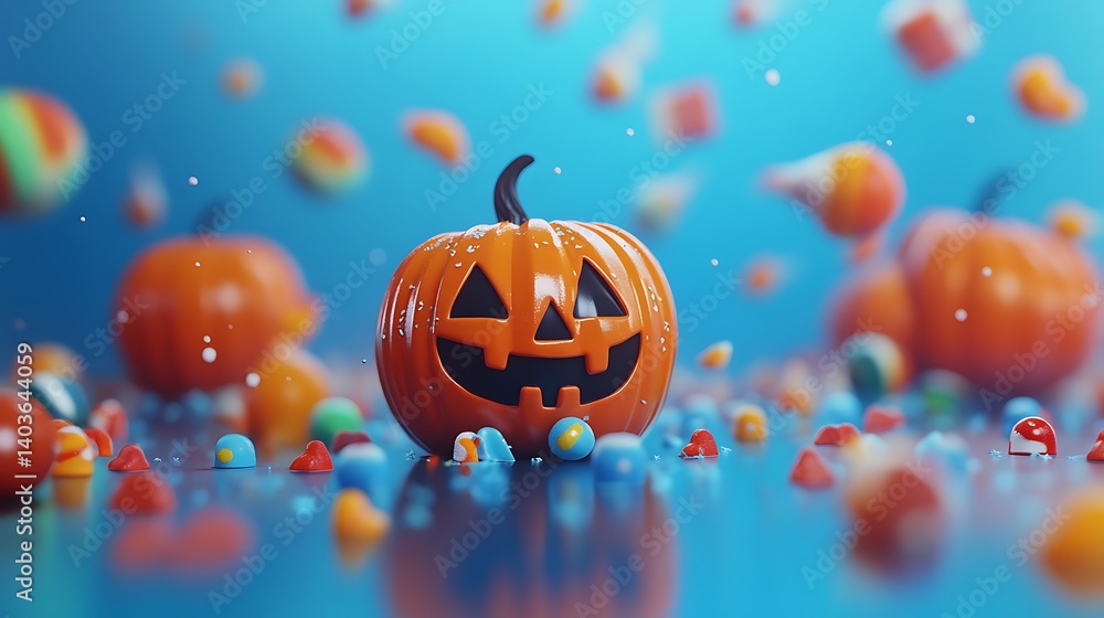 Glowing pumpkin candy image Glowing pumpkin candy image
