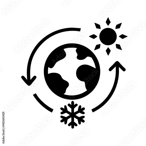 Climate Change Icon Representing Global Temperature Fluctuations  