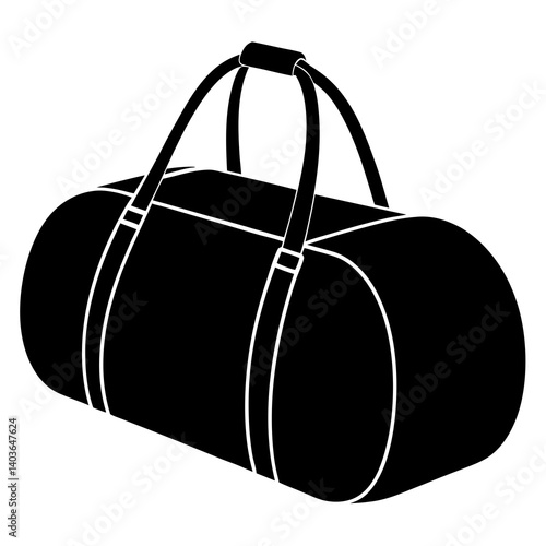 Black silhouette of a duffle bag