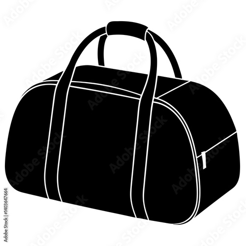 Black silhouette of a duffle bag