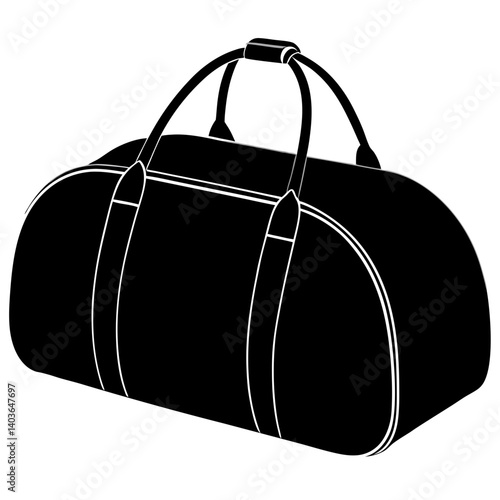 Black silhouette of a duffle bag