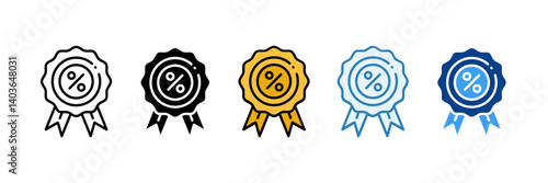 Discount  Icon Set Multiple Style Collection