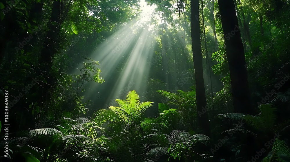 Obraz premium Green paradise forest path pictures