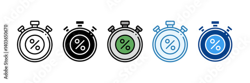 Stopwatch  Icon Set Multiple Style Collection