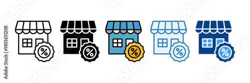Store  Icon Set Multiple Style Collection