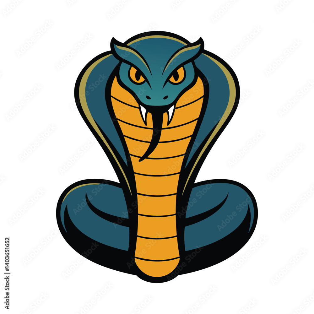 Fototapeta premium Cobra snake illustration with a stylized design