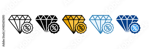 Diamond  Icon Set Multiple Style Collection
