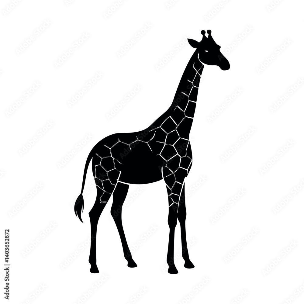 Fototapeta premium giraffe silhouette on a white background