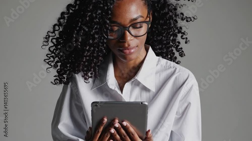 The Woman Using Tablet