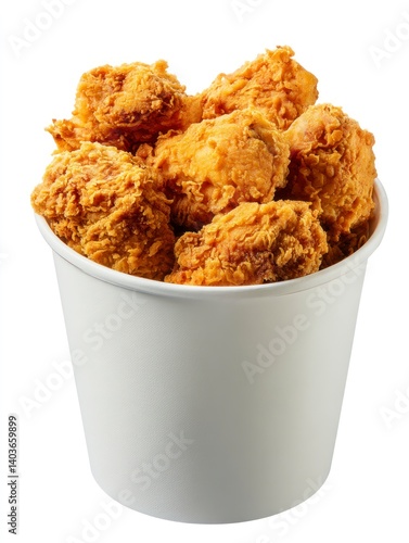 Crispy Fried Chicken in Bucket Golden Brown Ready to Eat Treat