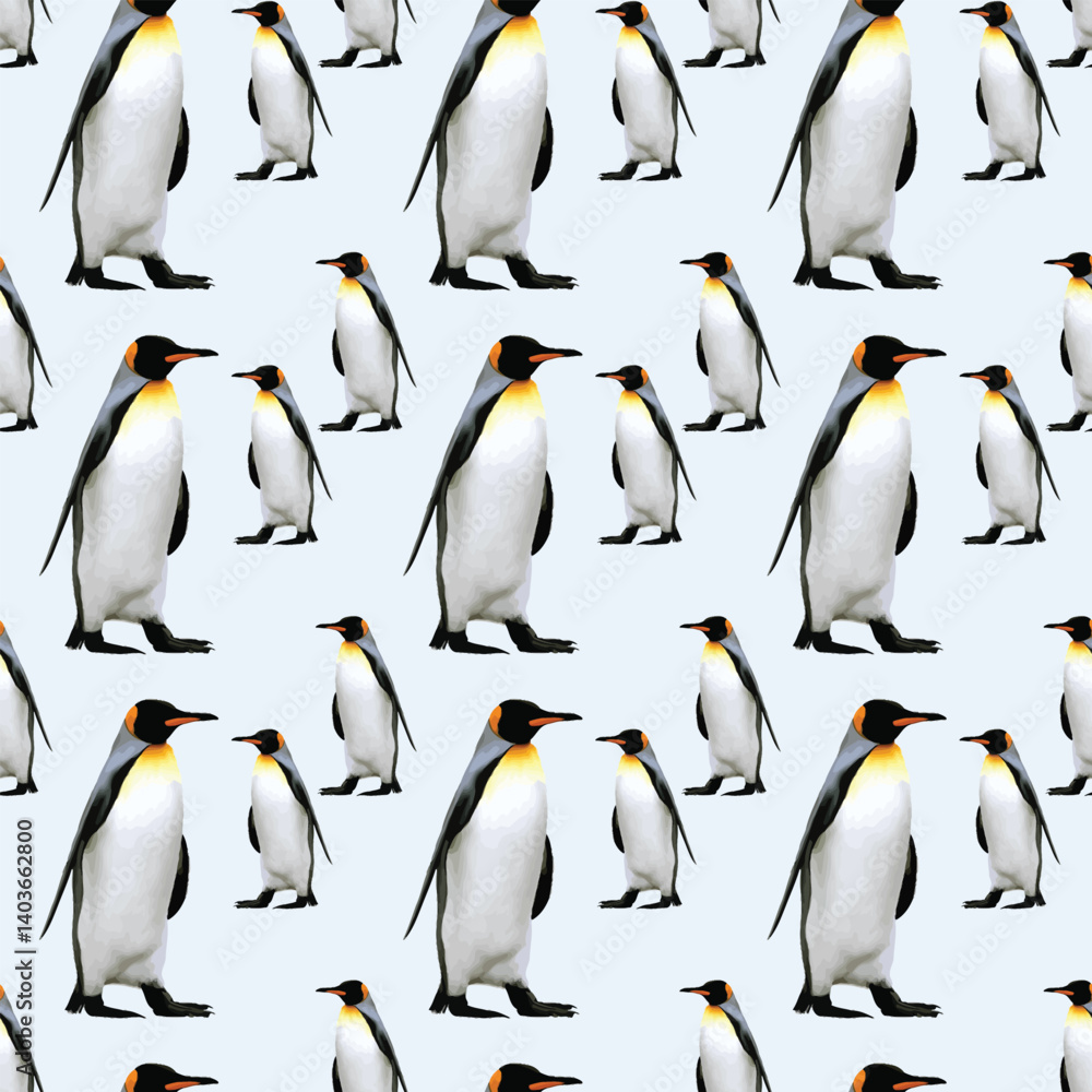Obraz premium The March Of The Penguins Seamless Vector Pattern Design
