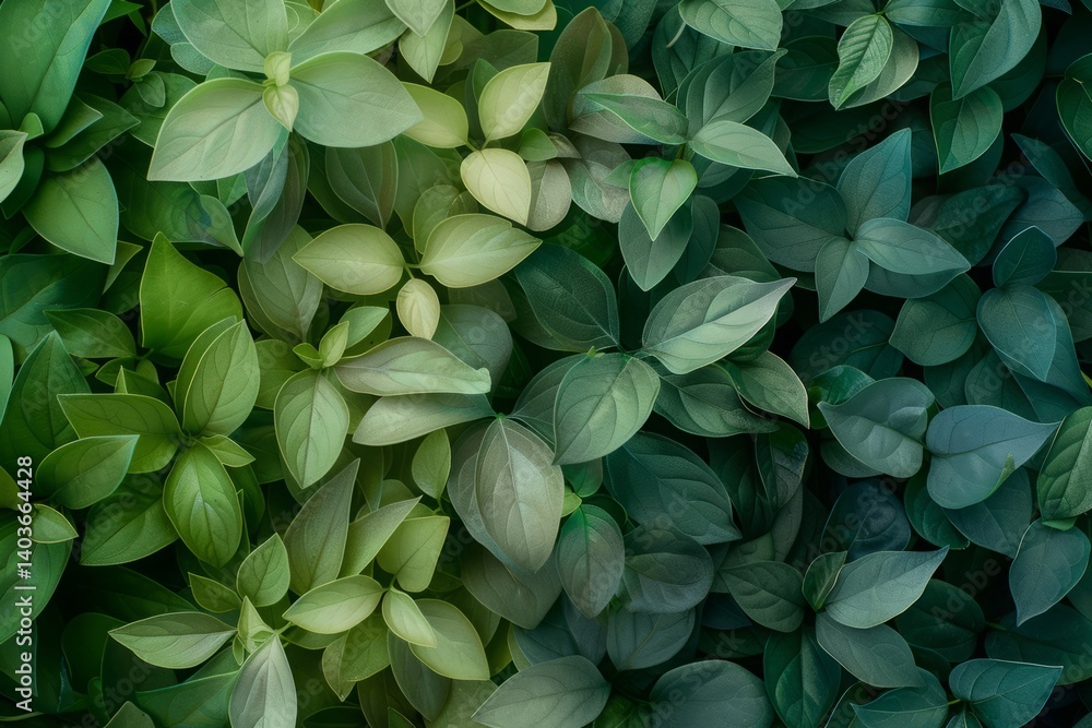 Fototapeta premium Lush Green Foliage Displaying Varied Shades of Green and Leaf Shapes