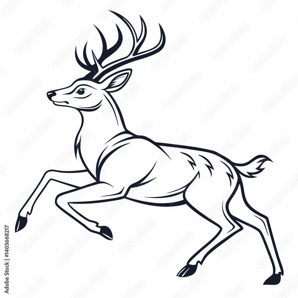 Fototapeta premium deer-running-vector