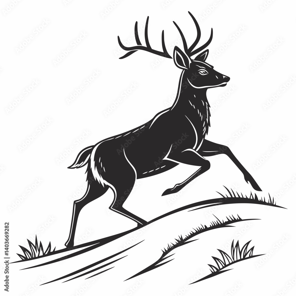 Obraz premium deer-running-vector