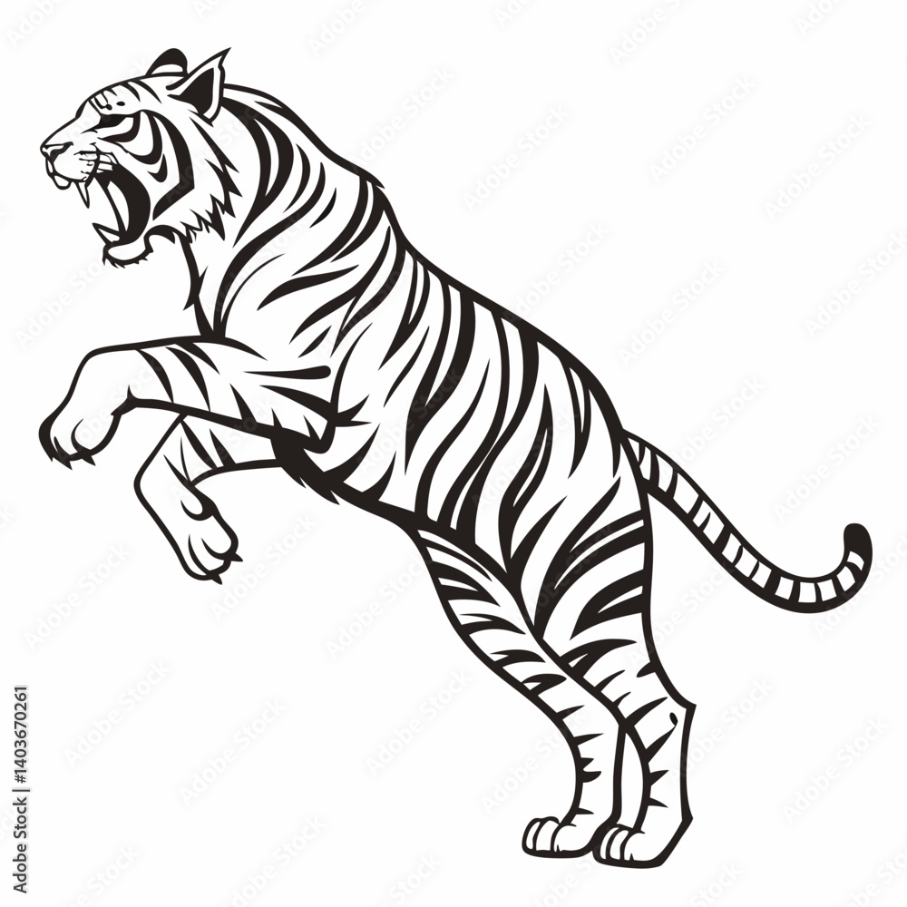 Obraz premium tiger-running-vector