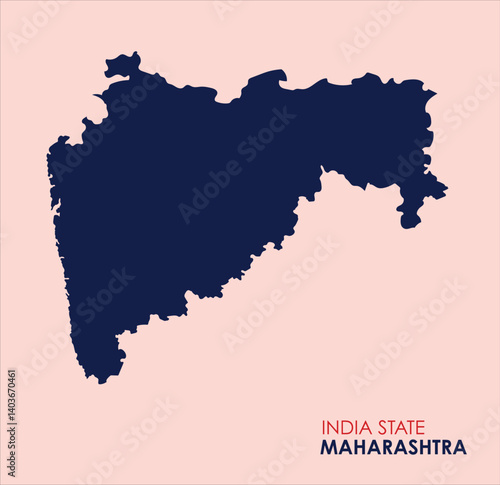 Map of Maharashtra, Map of Maharashtra with Indian Map, Maharashtra state of  India Vector Illustration.
