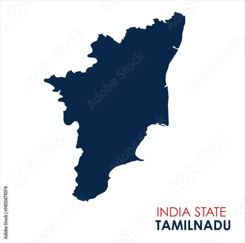 Map of Tamil Nadu, Map of Tamil Nadu with Indian Map, Tamil Nadu state of  India Vector Illustration.

