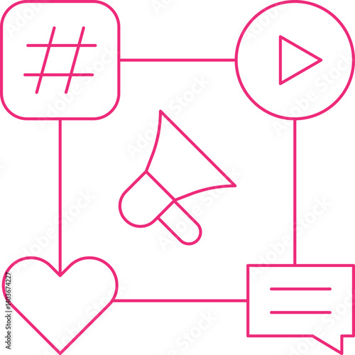 Social Media Campaign icon single vector illustration
