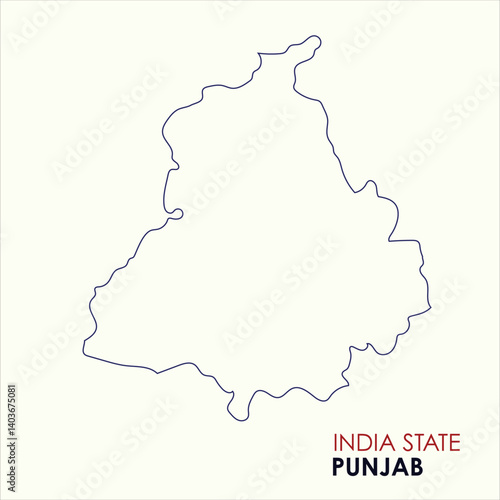 Map of Punjab, Outline Map of Punjab with Indian Map, Punjab state of  India Vector Illustration.
