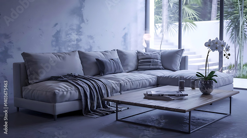 Wallpaper Mural a 3d rendering of a living room interior Torontodigital.ca