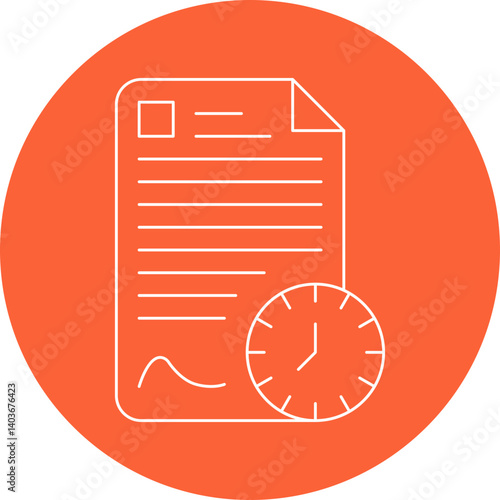 Longterm Contract icon single vector illustration