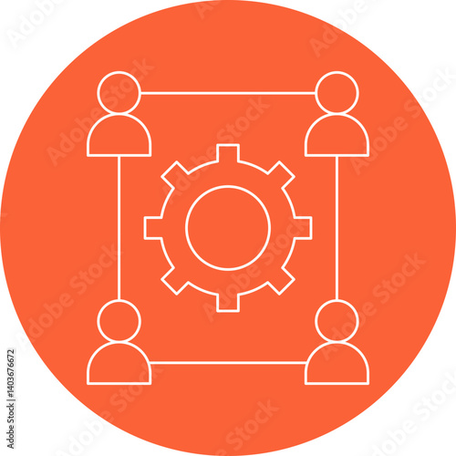 Team Support icon single vector illustration