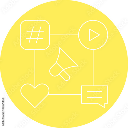Social Media Campaign icon single vector illustration