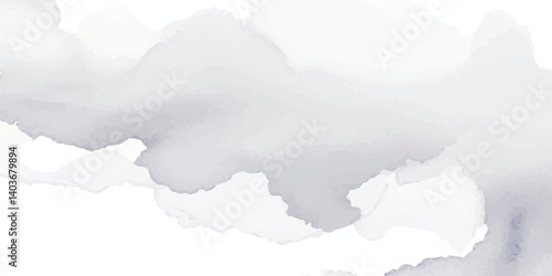 Layered Watercolor Sky with Gray Cloud Patterns and Light Texture Highlights,Abstract background with white paper texture and gray watercolor background 