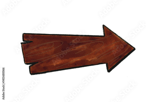 Rustic Wooden Arrow Sign – Hand Drawn Directional Marker