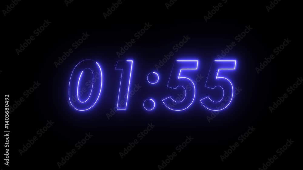 Neon Two Minute Digital Timer. 2 Minute Digital Negative Countdown. seconds on transparent background 120 second countdown timer, Countdown video with alpha channel. Neon Two Minute Digital Timer. 2 Minute Digital Negative Countdown. seconds on transparent background 120 second countdown timer, Countdown video with alpha channel.