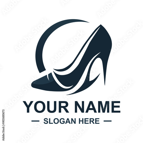 Elegant High Heel Shoe Logo Design for Fashion Brand