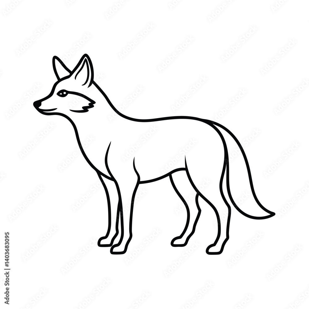 coyote line art vector on white background coyote line art vector on white background