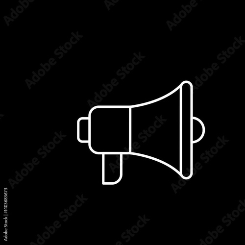 Animated megaphone graphic design. Public announcement concept