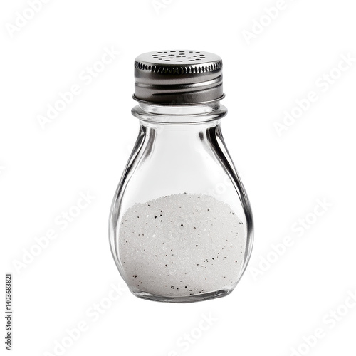 Salt shaker isolated on clean Transparent background ideal for kitchen or dining table use, Salt shaker isolated on PNG background with