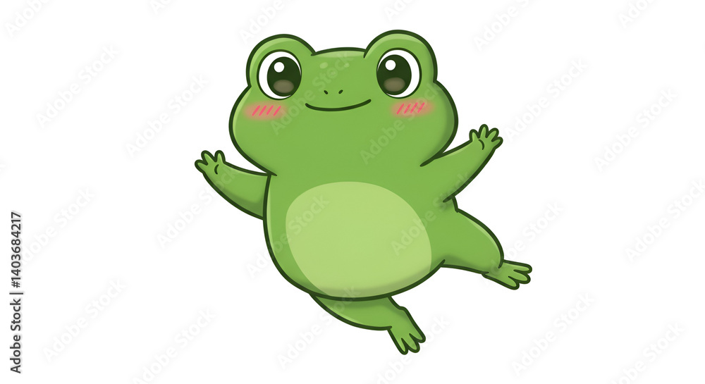 Obraz premium Happy Frog Jumping – No Background