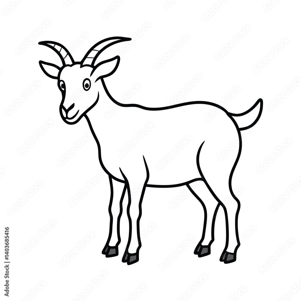 goat line art vector on white background goat line art vector on white background