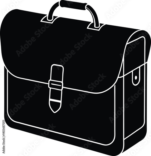 Business Briefcase Silhouette Vector | Office, Work & Corporate Icon