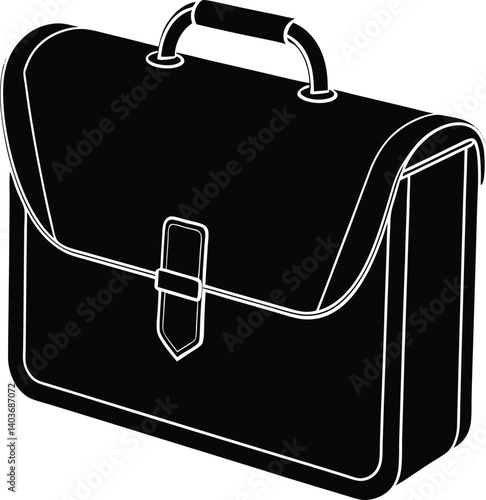 Business Briefcase Silhouette Vector | Office, Work & Corporate Icon