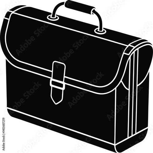 Business Briefcase Silhouette Vector | Office, Work & Corporate Icon