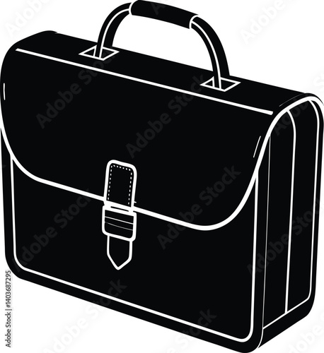 Business Briefcase Silhouette Vector | Office, Work & Corporate Icon