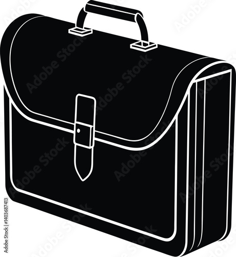 Business Briefcase Silhouette Vector | Office, Work & Corporate Icon
