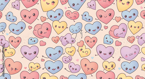 Pastel Hearts' Delight AI Generated