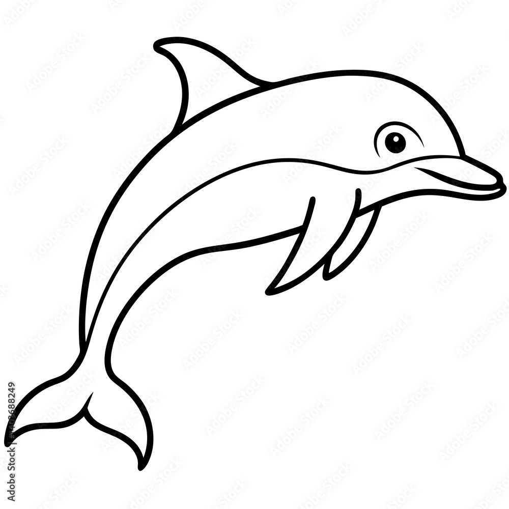 Fototapeta premium Minimalist Dolphin Line Art Vector