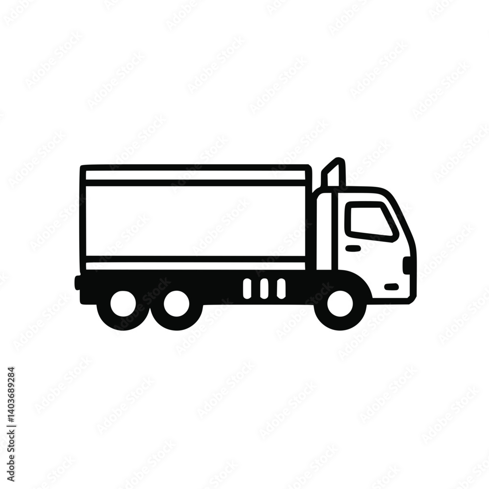 Truck graphic icon in black and white style Truck graphic icon in black and white style