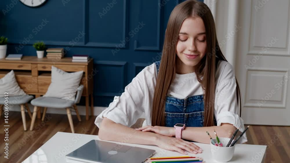 The Girl at Study Table The Girl at Study Table