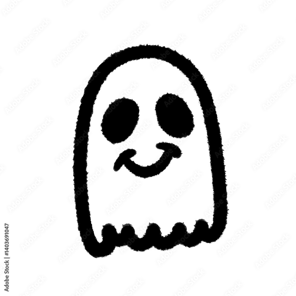 Fototapeta premium ghost png doodle element cute education design art and decorate handwrite kwaii outline
